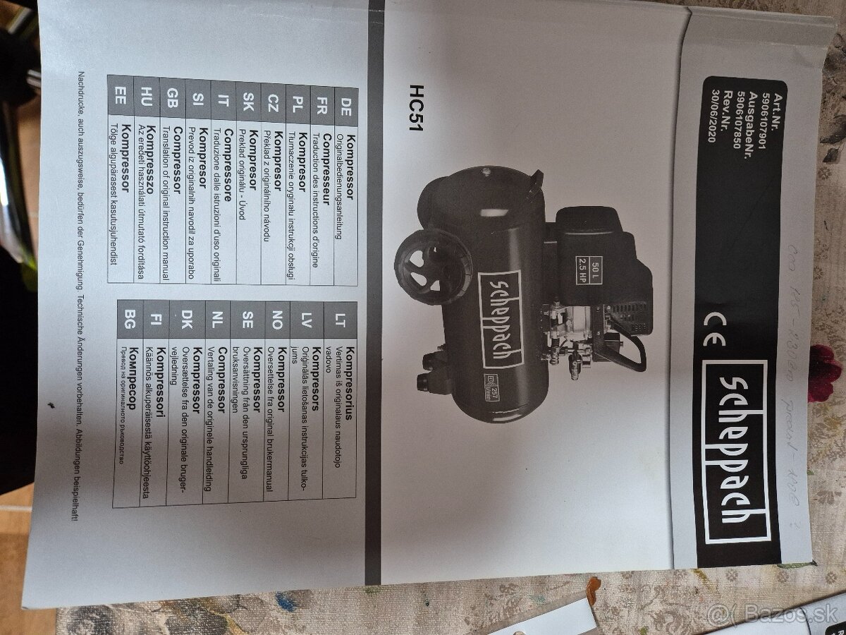 Predám kompresor Scheppach - 3