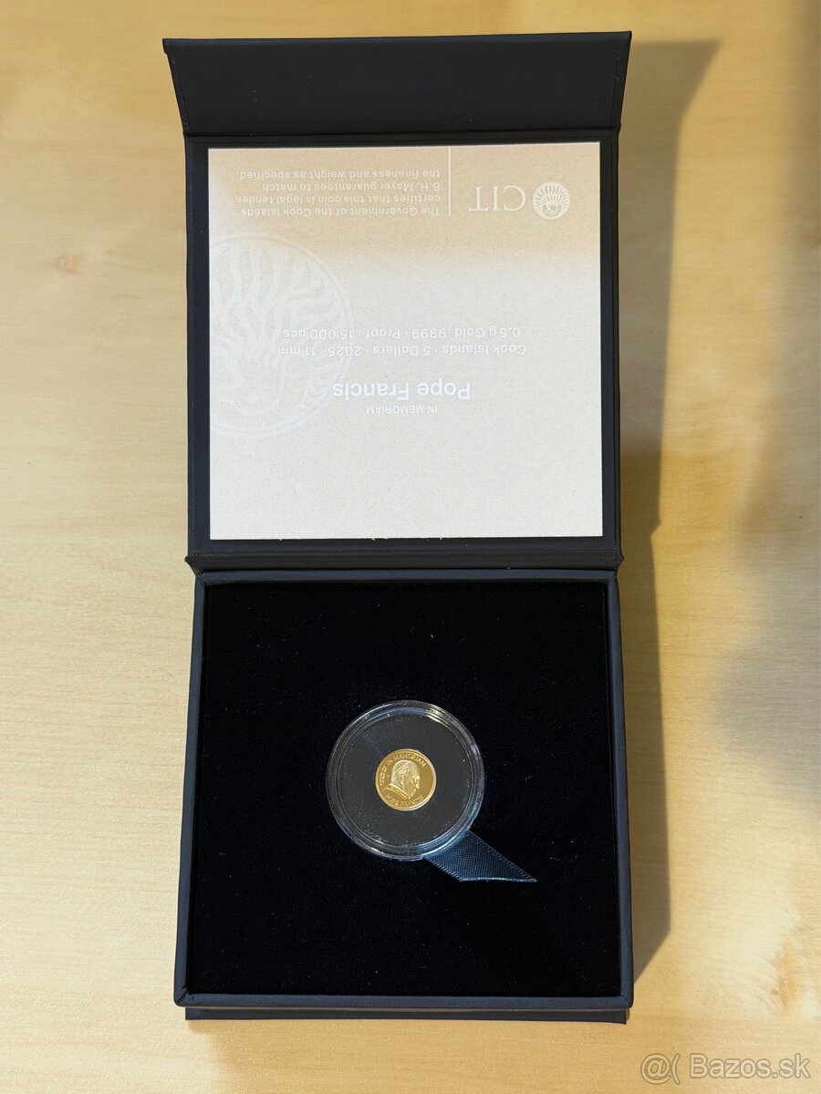 Zlatá minca Pápež Frantíšek - 3