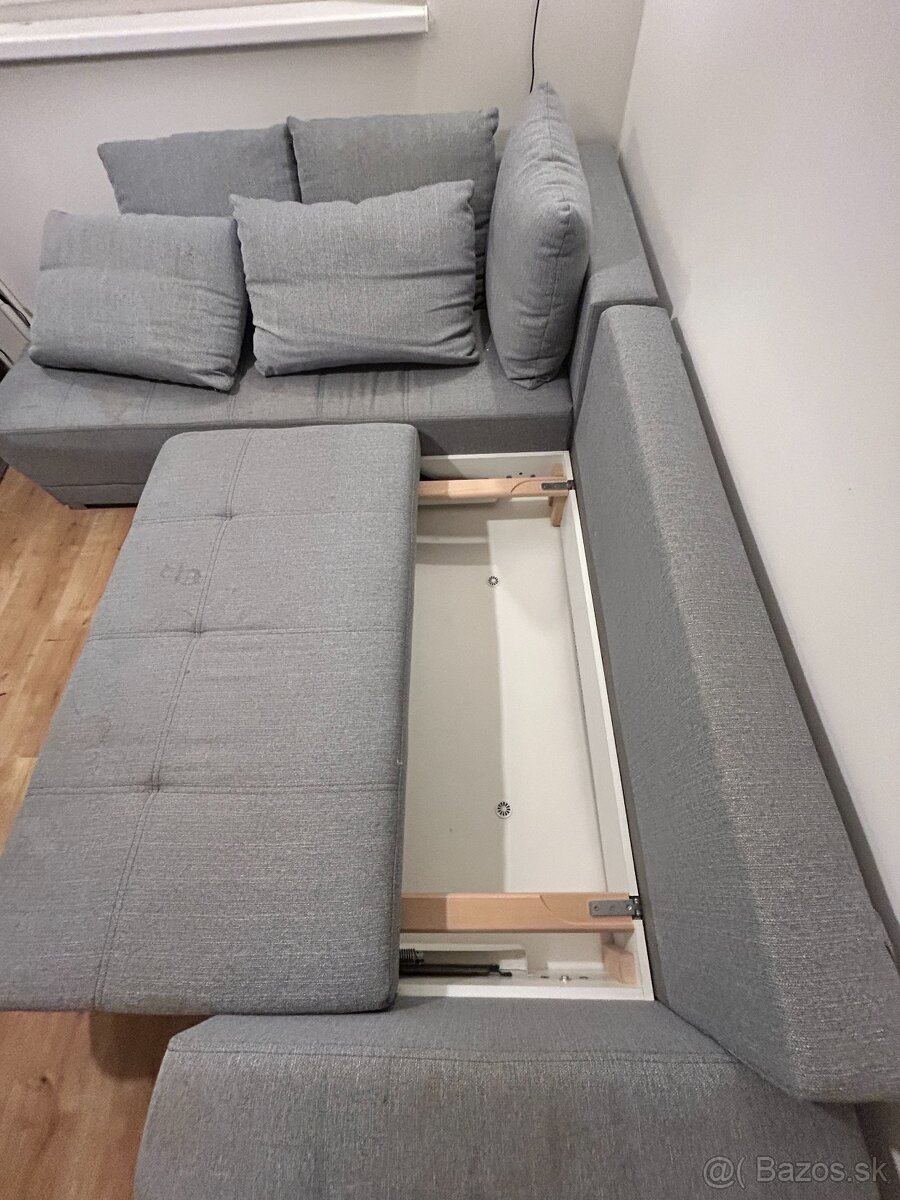 Rohový rozkladací gauč s úložným priestorom - 3