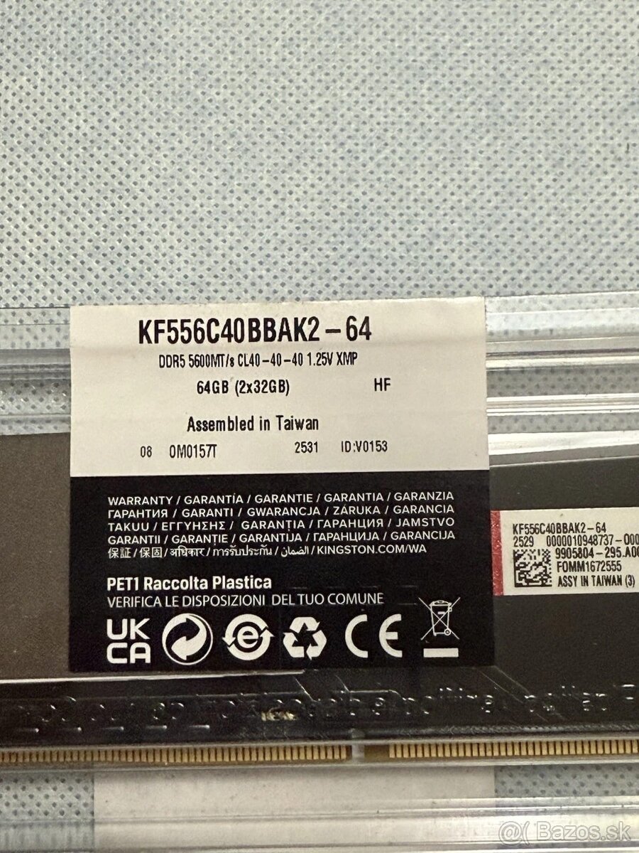 Nové Kingston FURY Beast 64 GB 5600MT/s DDR5 DIMM - (2x32GB) - 3