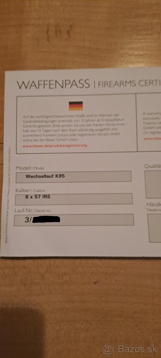 Hlaveň 8x57 IRS na Blaser K95 - 3