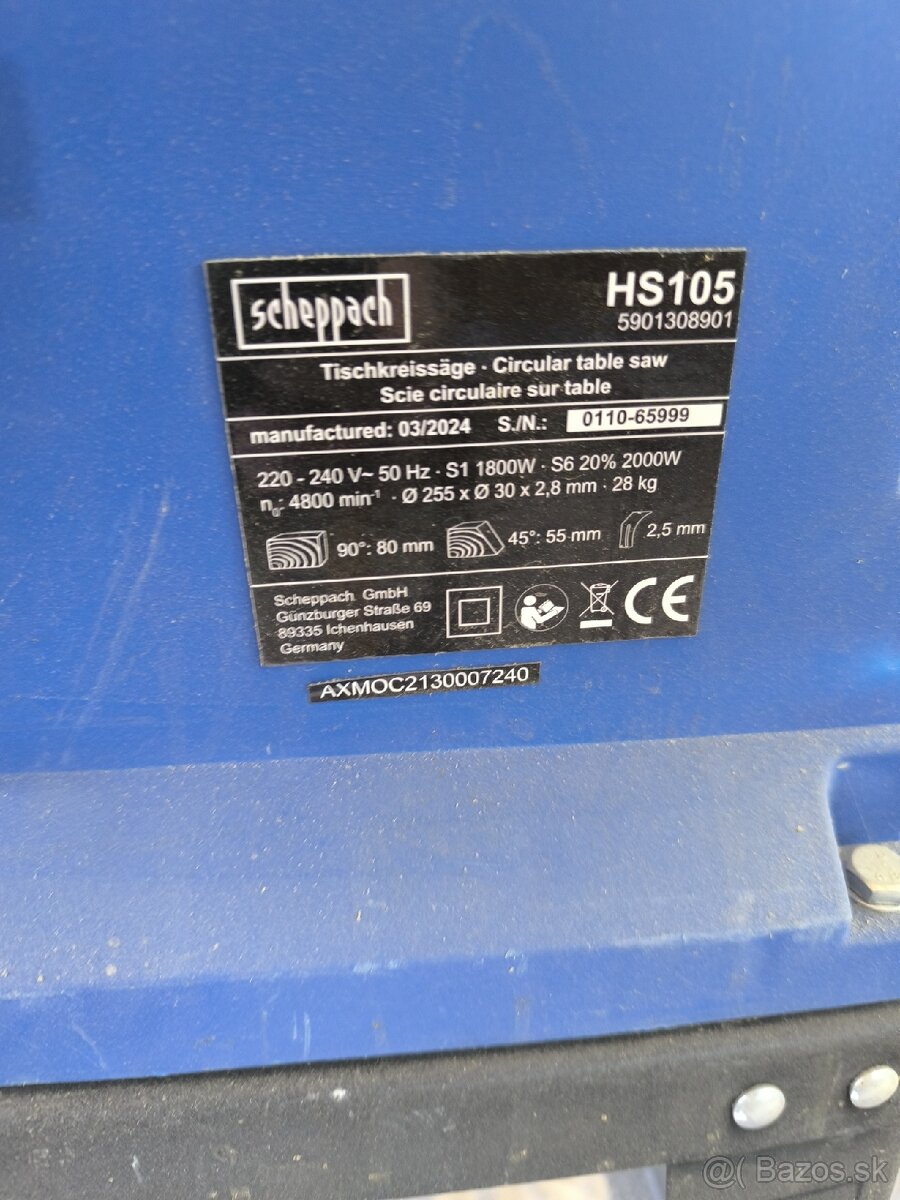 Predám pílu Sheppach HS105 - 3