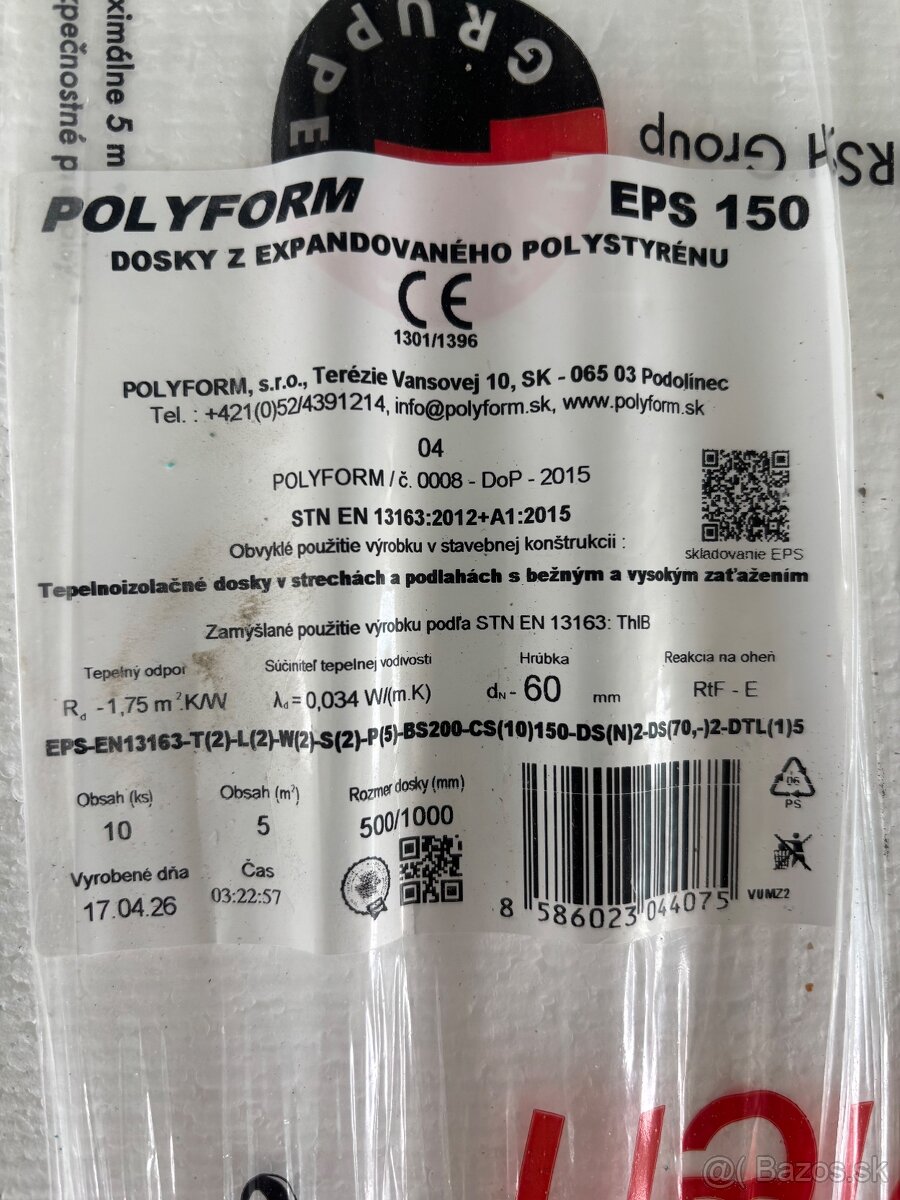Podlahový polystyrén EPS 150 hrúbka 6cm - 3