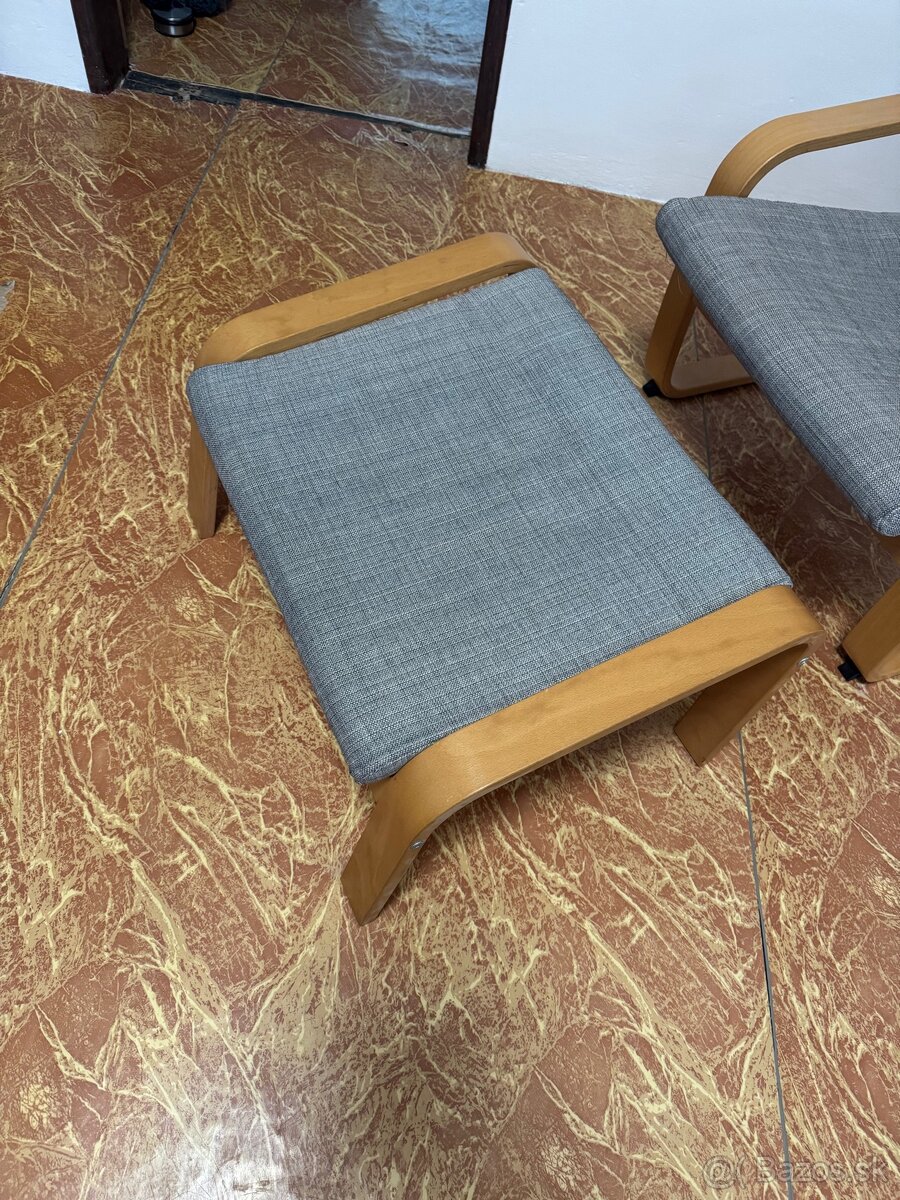 Kreslo ikea poang + podozka - 3