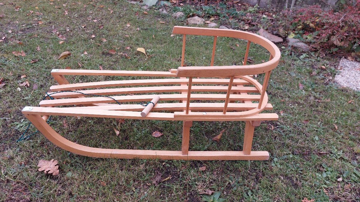 Drevene sanky s opierkou - 3