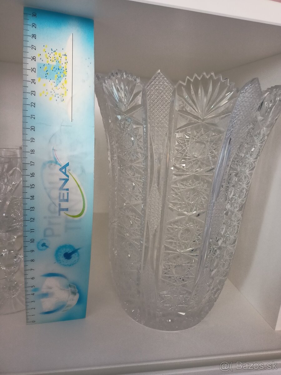 Krištáľové poháre, vaza - 3