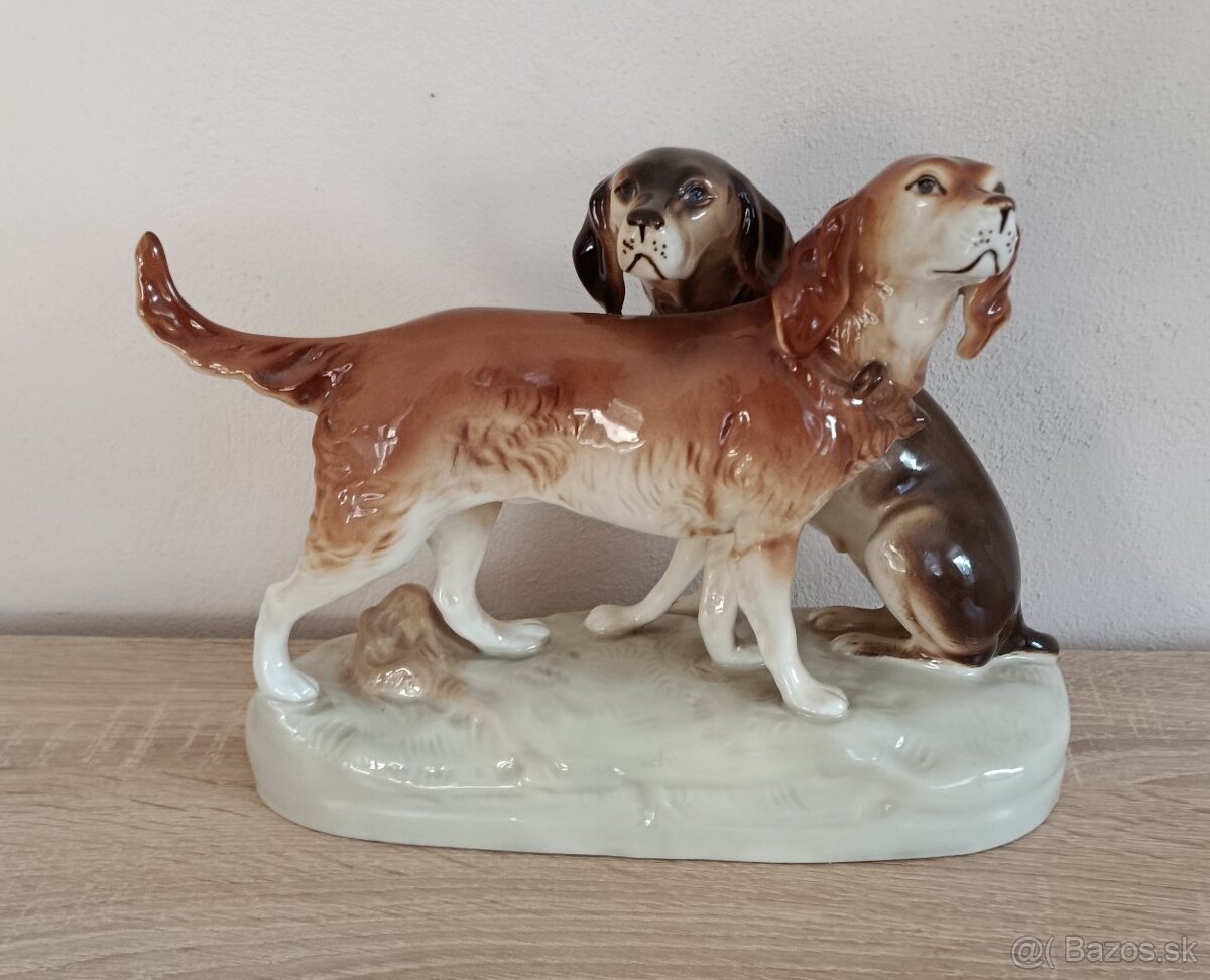 Dve sošky psov.Značka Royal Dux - 3