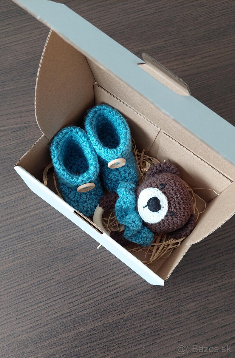 Hackovany set (hryzatko + papucky) – medved 6 - 3