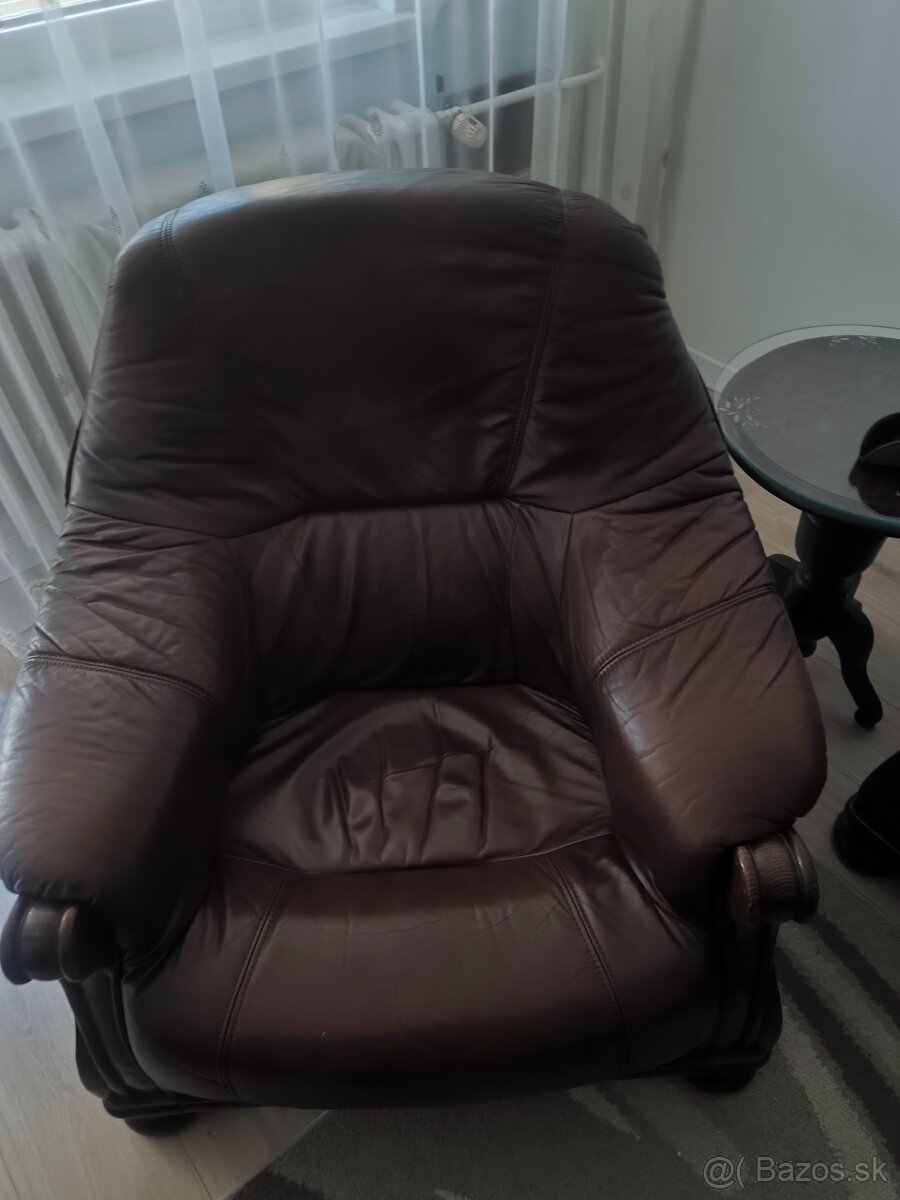 Predám koženú sedaciu súpravu 3+2+1 - 3