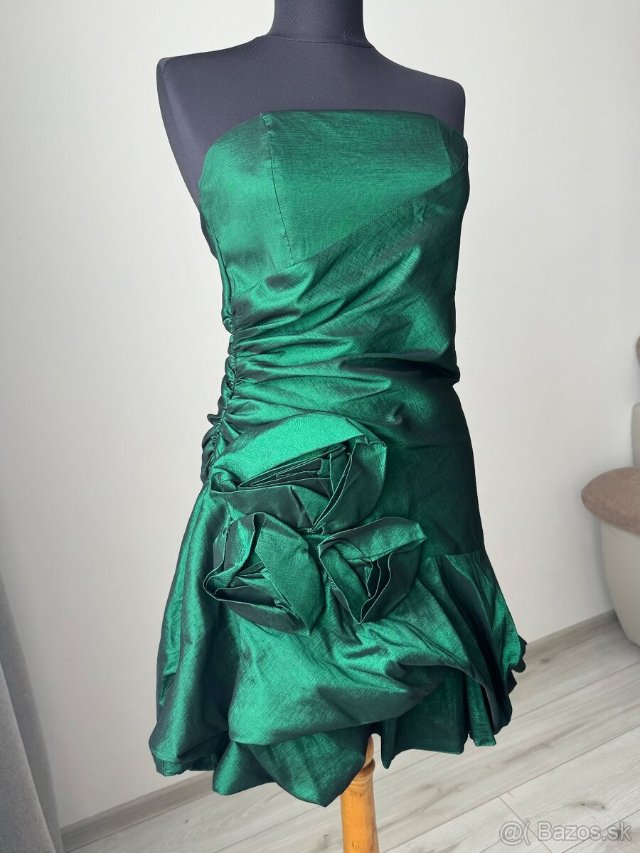 Spoločenské smaragdové šaty - 3