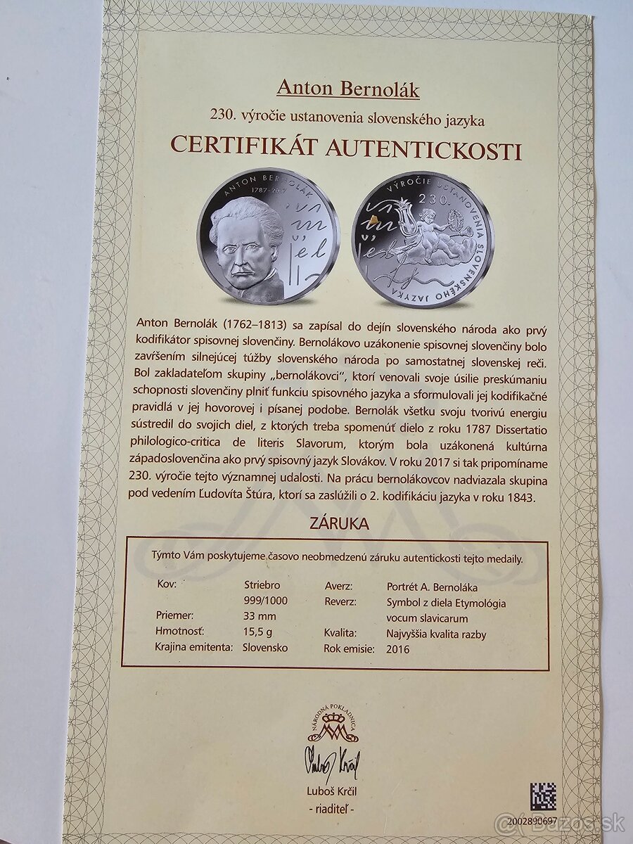 Strieborná pamätná medaila - 3