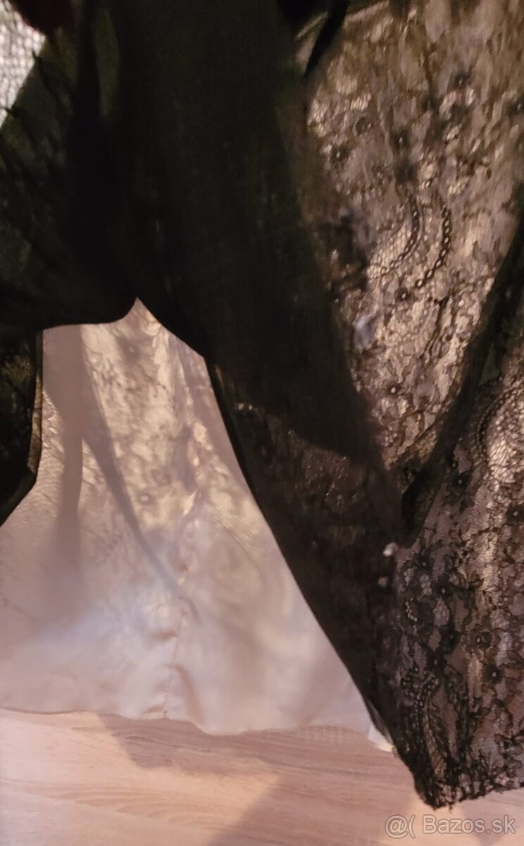 KRAJKOVANÉ ŠATY XL 42 ČIERNO-BÉŽOVÉ - 3