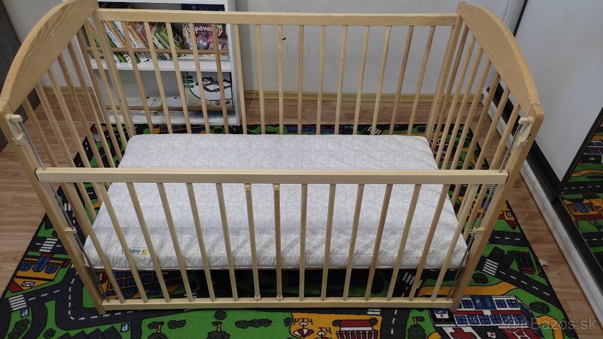 Drevená detská postieľka prírodná Kubo II - 3