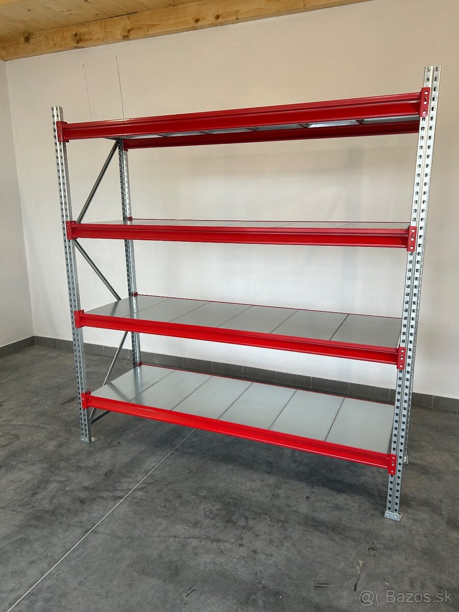 Kovový policovy regál, priemyselný profi nosnosť 450kg - 3