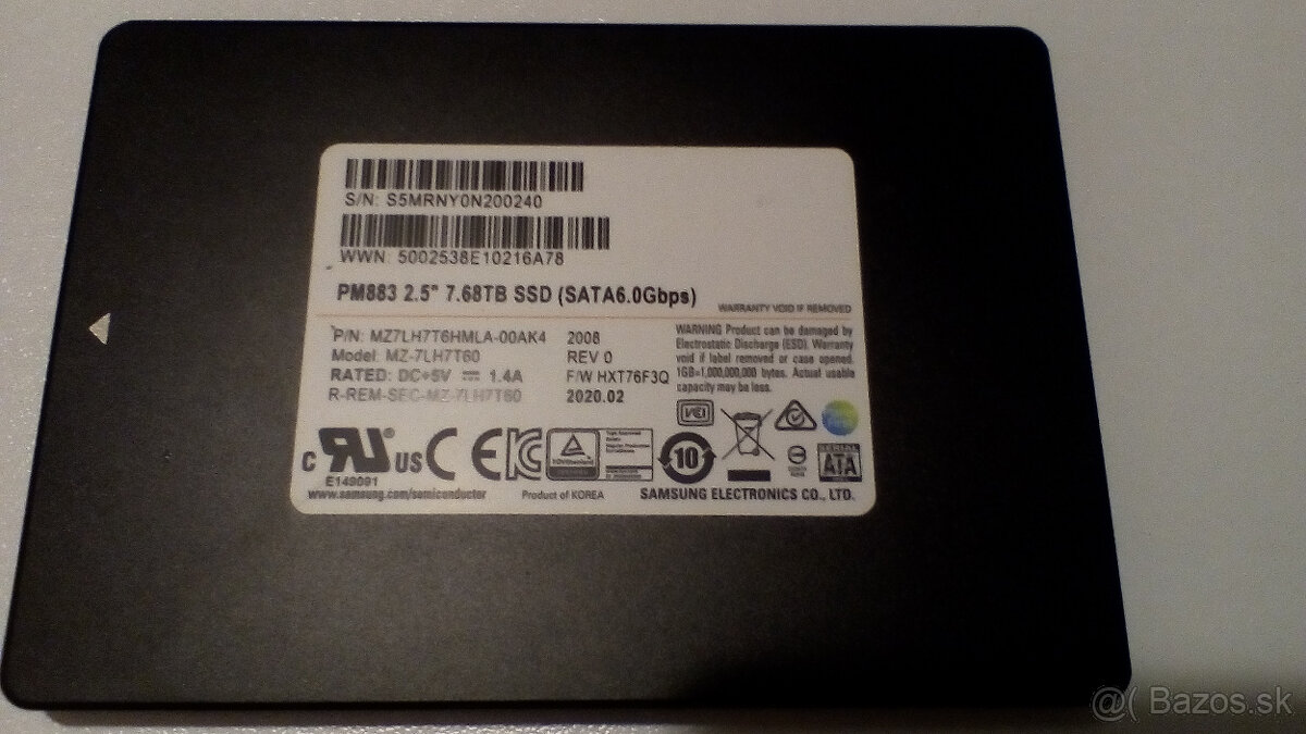 Predám 8TB Samsung SSD PM883 - 3
