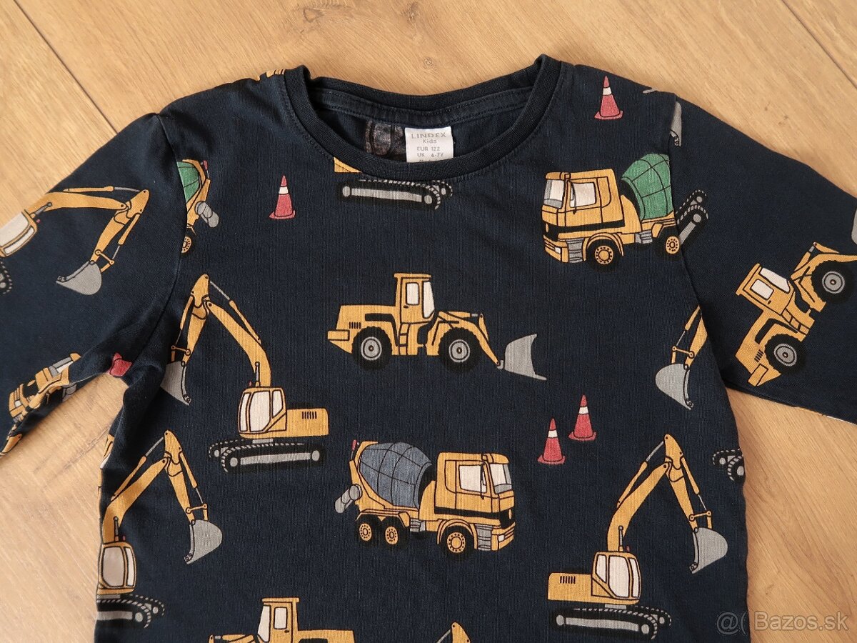 Tričko LINDEX 110 (4-5 r.) modré bagre - 3