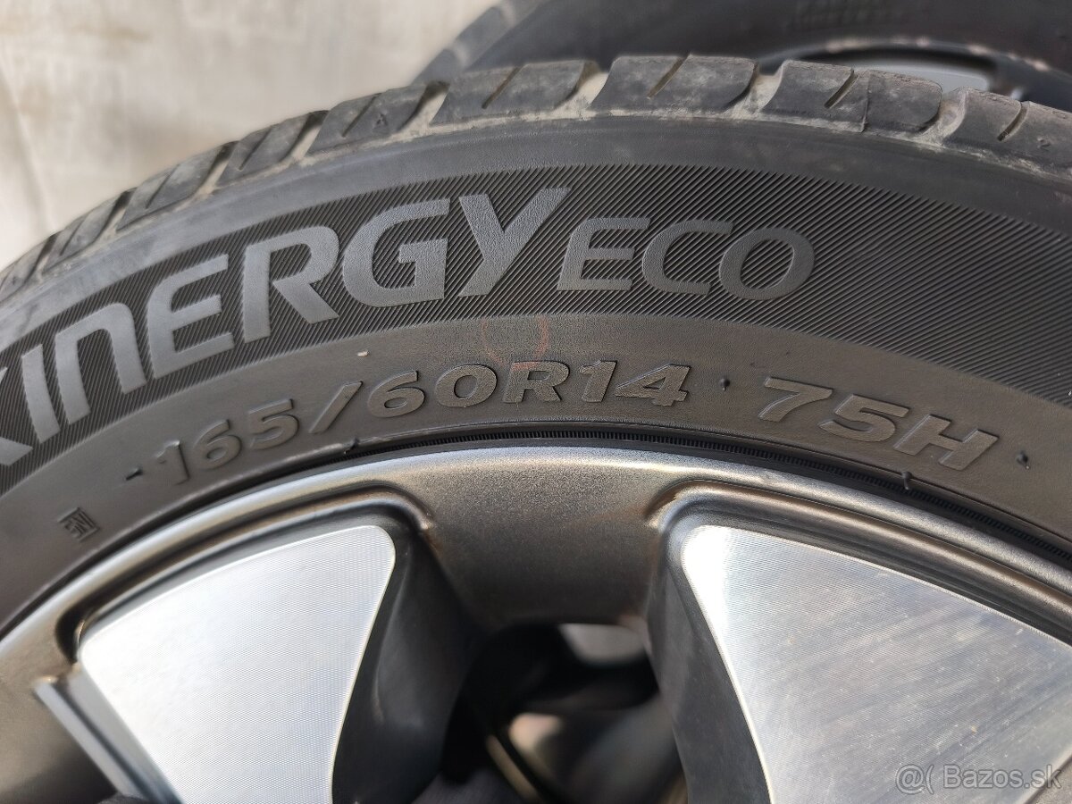 Alu disky 4x100 r14 Kia Picanto letné pneumatiky 165/60 r14 - 3