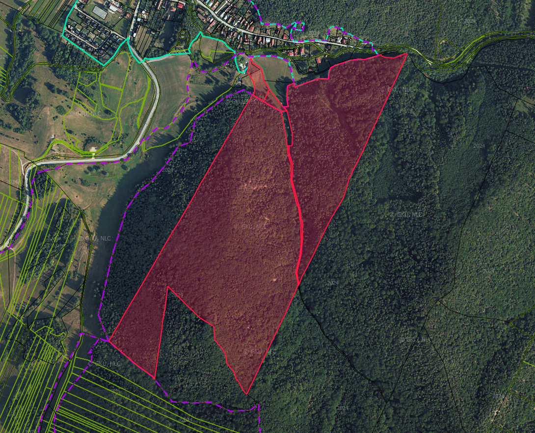 Necpaly – 5.597 m2 LESOV (Urbáru) – PREDAJ - 3