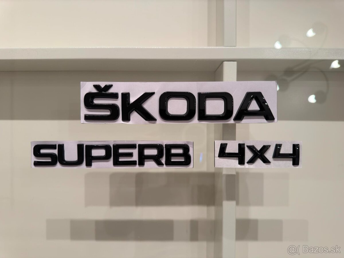 Škoda nápis velký čierny lesklý - 3