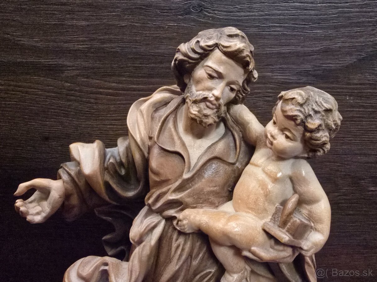 Drevená socha Jozef s Ježišom - 3