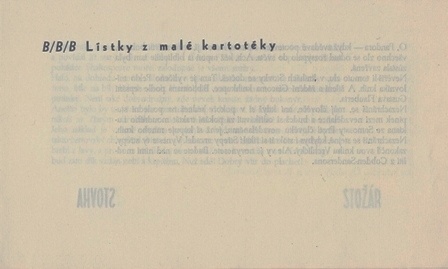 (bibliofília/M. Galanda) Lístky z malé kartotéky, 1931 - 3
