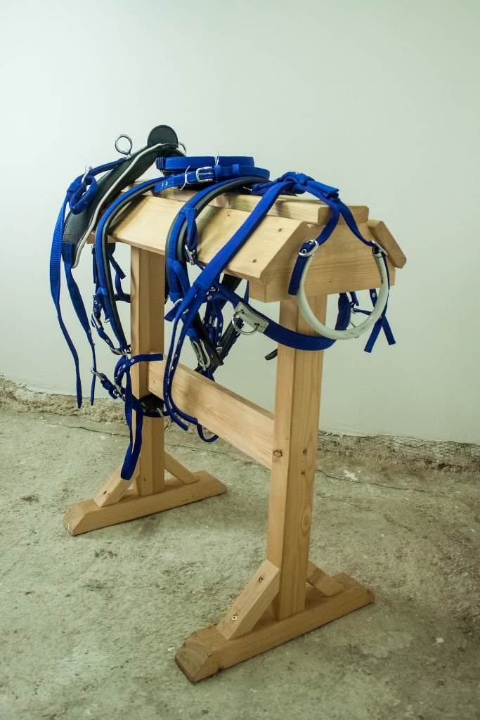 Poprsný nylonový postroj pre koňa modrý COB - 3