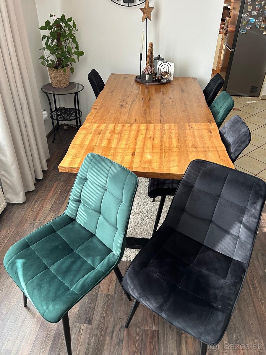 Semišové čalúnené stoličky - 3