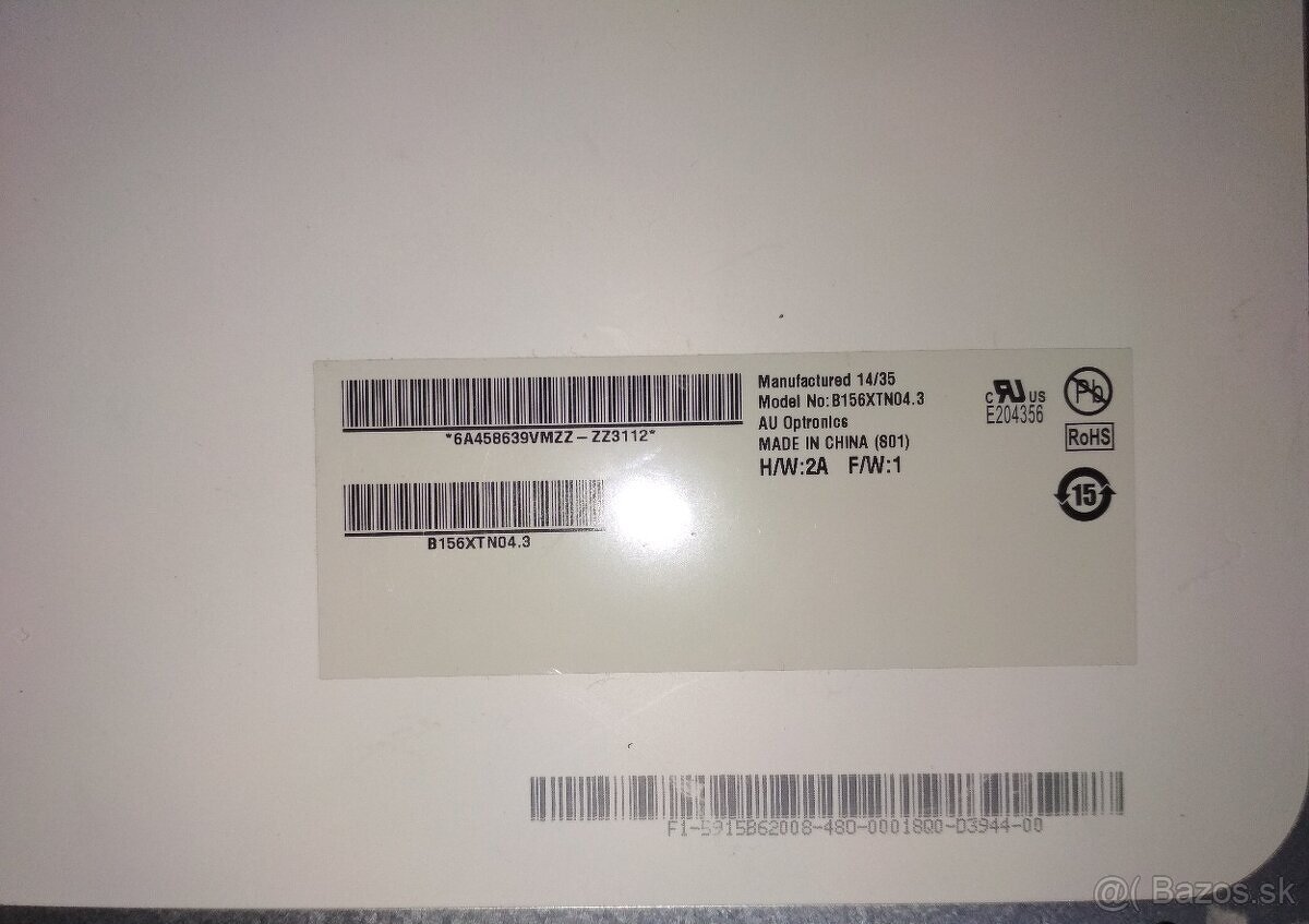 LED display 15.6" pre notebook 40pin B156XTN04.3 - 3