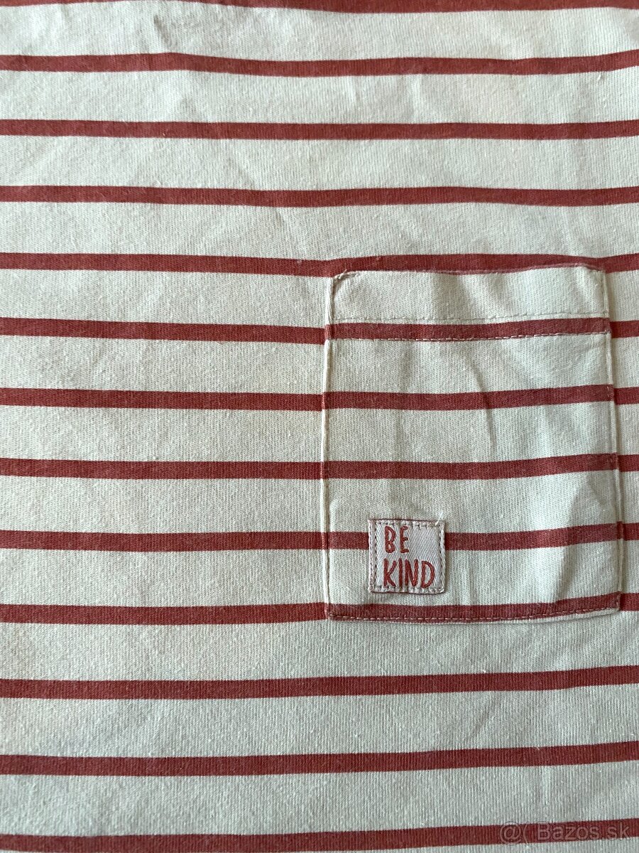 Pruhované bavlnené tričko na 7-8 rokov - 3