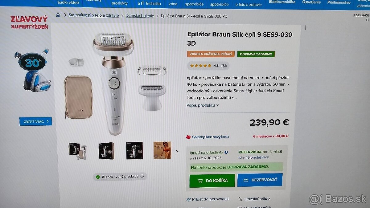 braun silk epic 9 depilator - 3