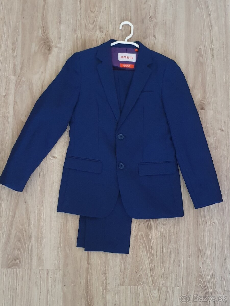 Modrý spoločenský oblek č.146/152 - 3