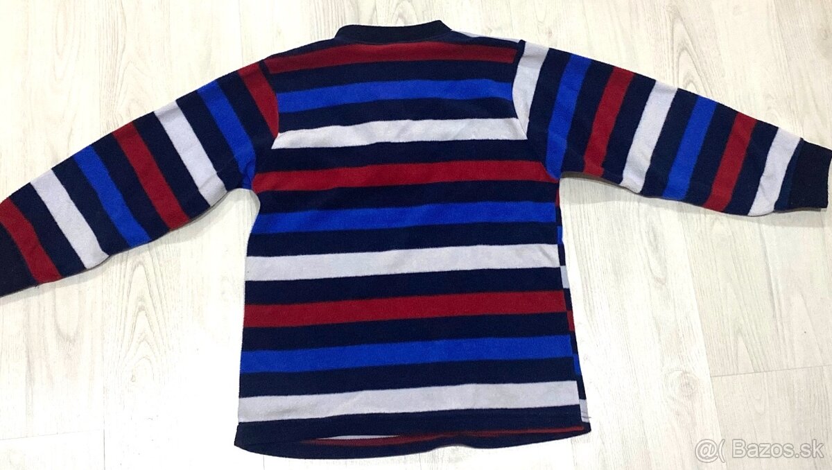 Pruhované flísová mikina veľ. 140 - 3