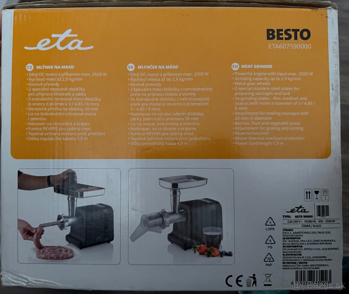 Mlynček na mäso ETA 6075 Besto - 3