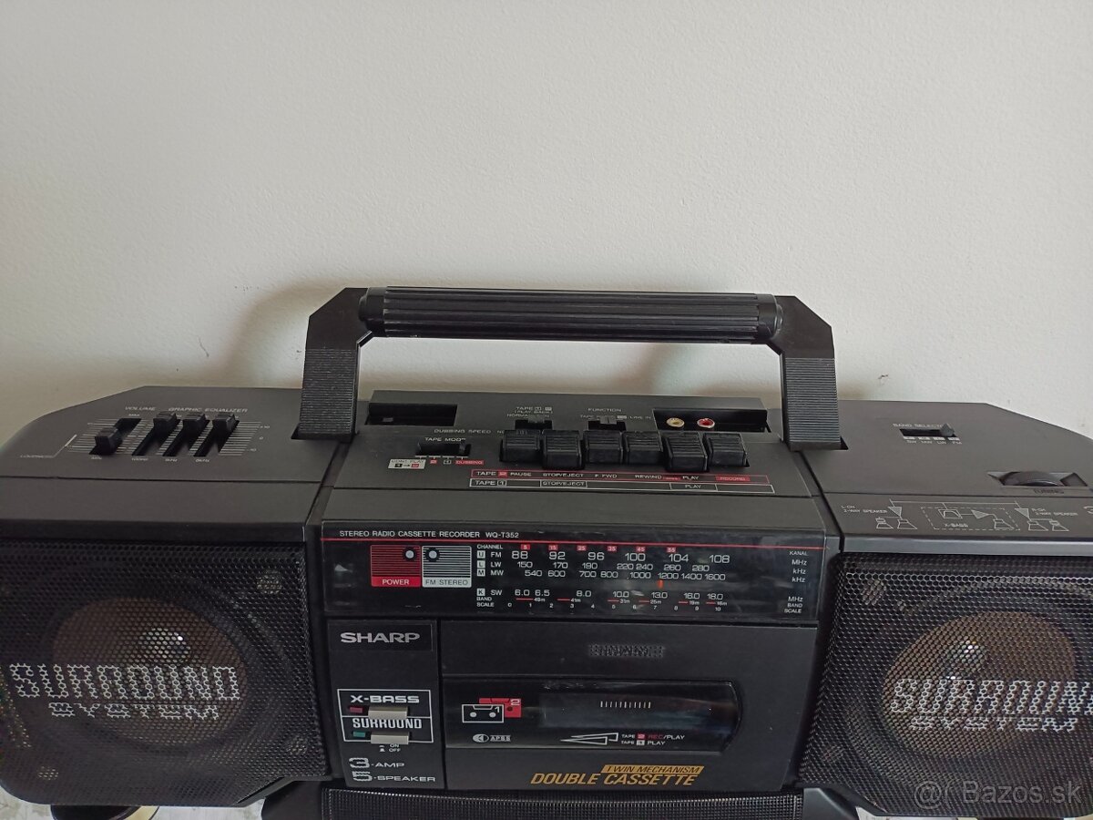 Sharp WQ 352H bk radiomagnetofon retro 2 kazeťák - 3