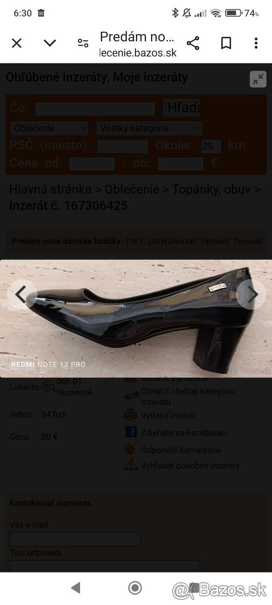 Predám dámske lodičky veľkosť:41 - 3