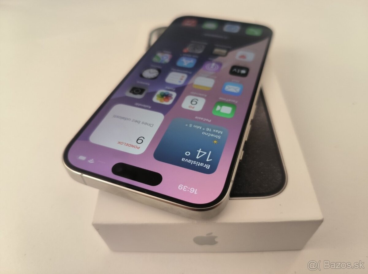 apple iphone 15 PRO 128gb White Titanium / Batéria 85% - 3