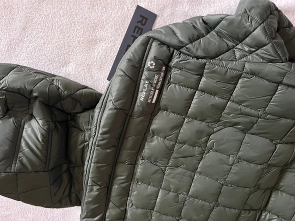 REPLAY prechodná pánska bunda s kapucňou tmavozelená M - 3