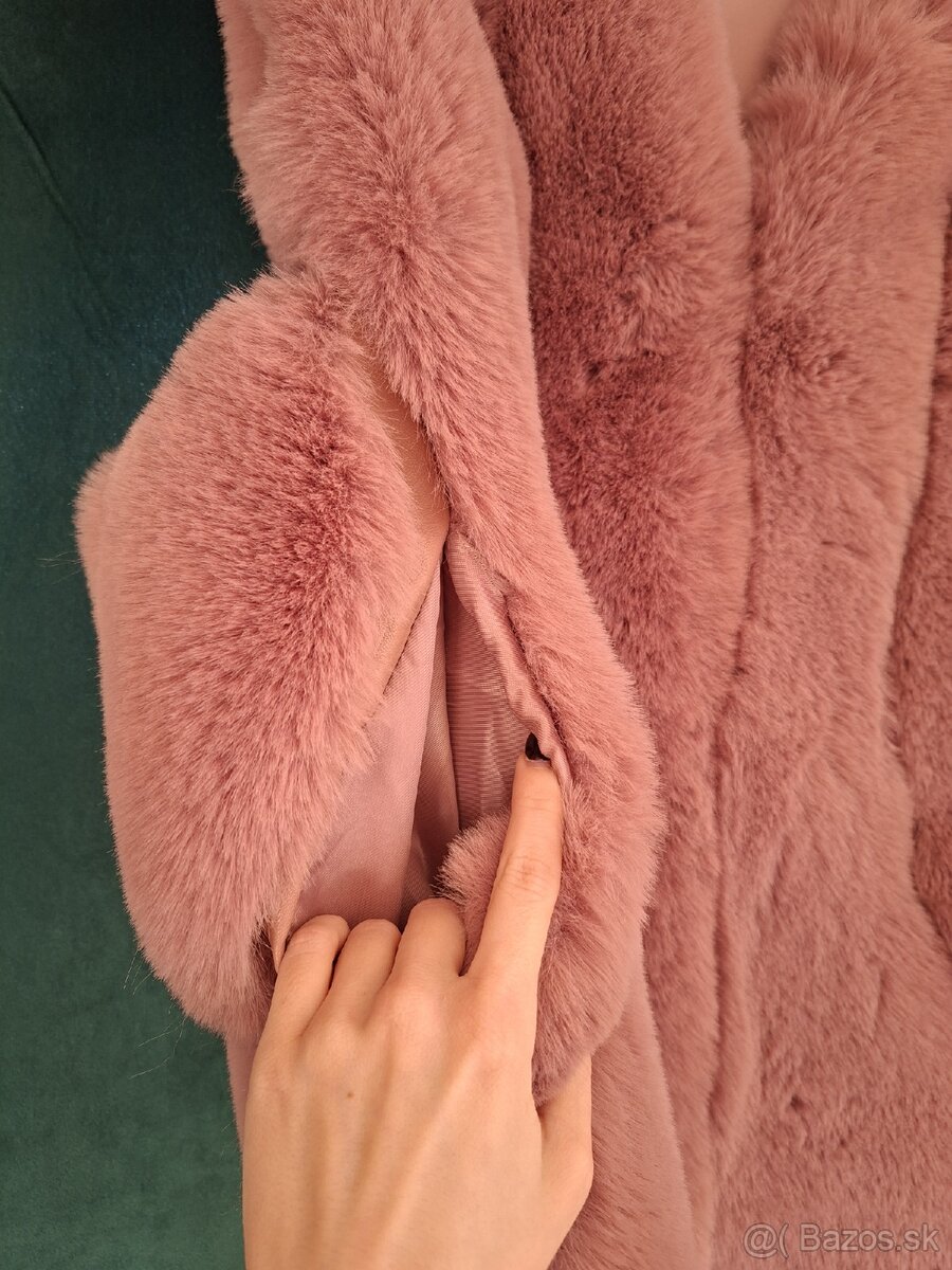 Staroružová kožušinová vesta, S - 3