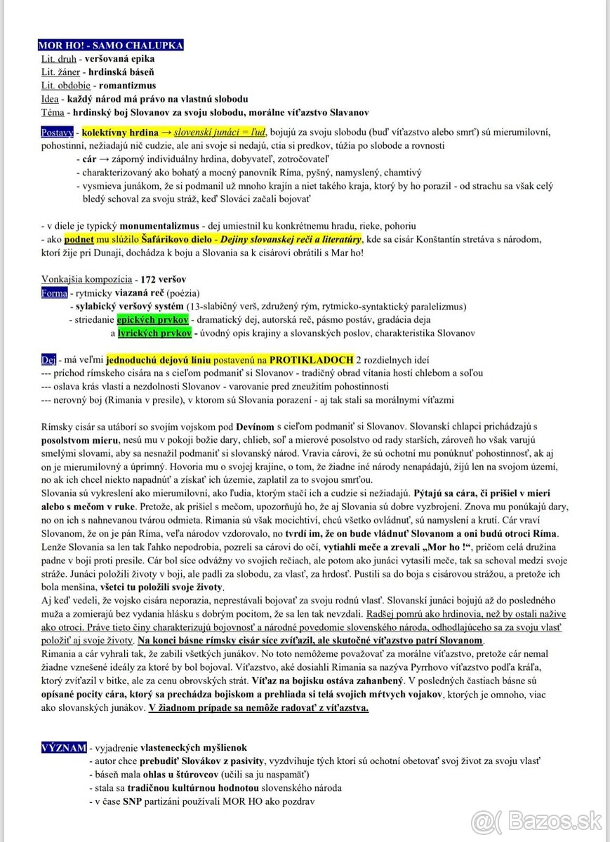 Maturitné otázky SJ/LIT - 3