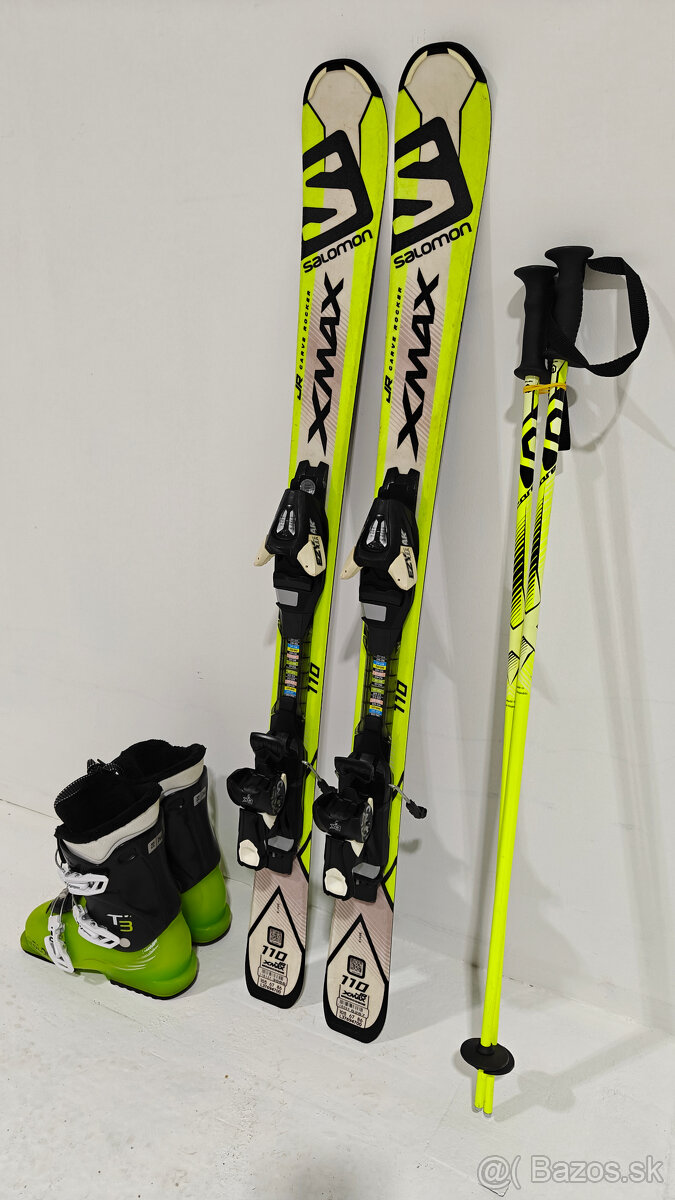 LYŽE SALOMON XMAX JR 110CM + LYŽIARKY SALOMON T3 36EUR - 3