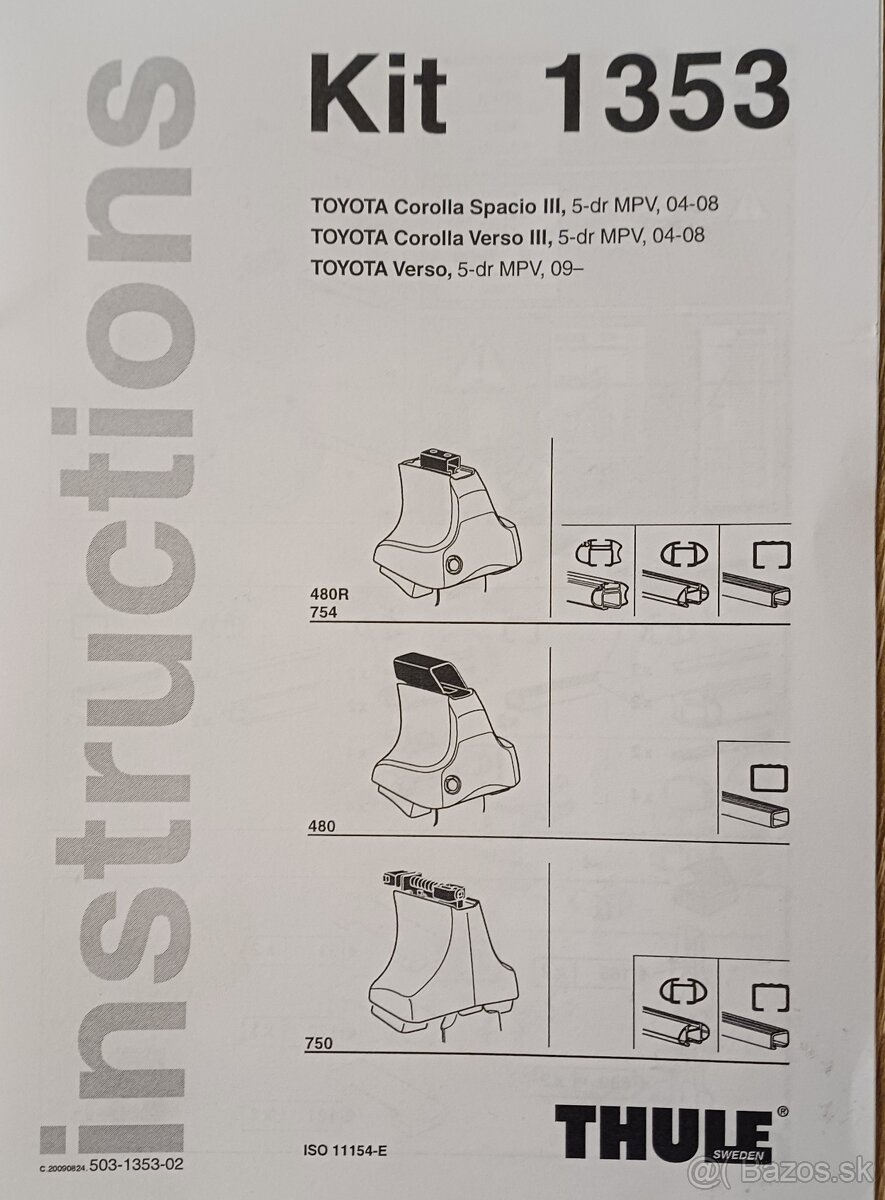 Strešný nosič THULE pre TOYOTA VERSO / COROLLA VERSO a iné - 3