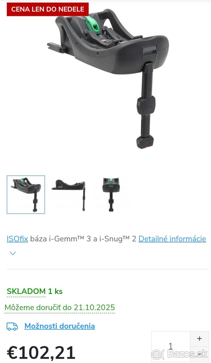 Vajíčko Joie i-Gemm 3 + zakladňa Joie i-Base 2 - 3