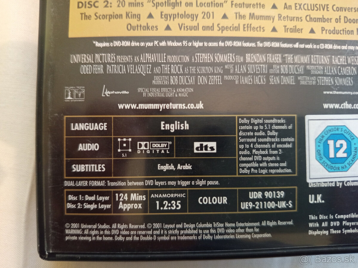 predám DVD The Mummy - Returns - 3