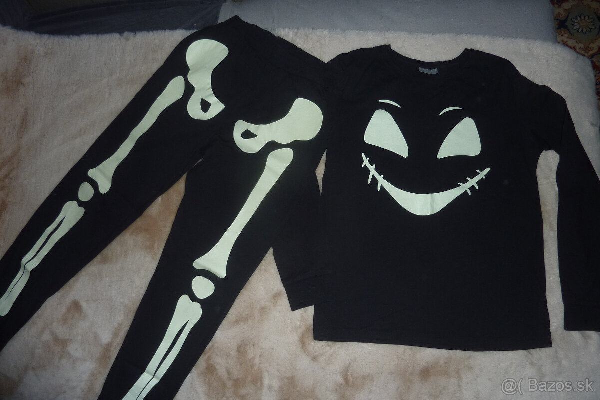 Domáci komplet- KOSTRIČKA-FLUORESKUJE V TME, v.158/164 - 3