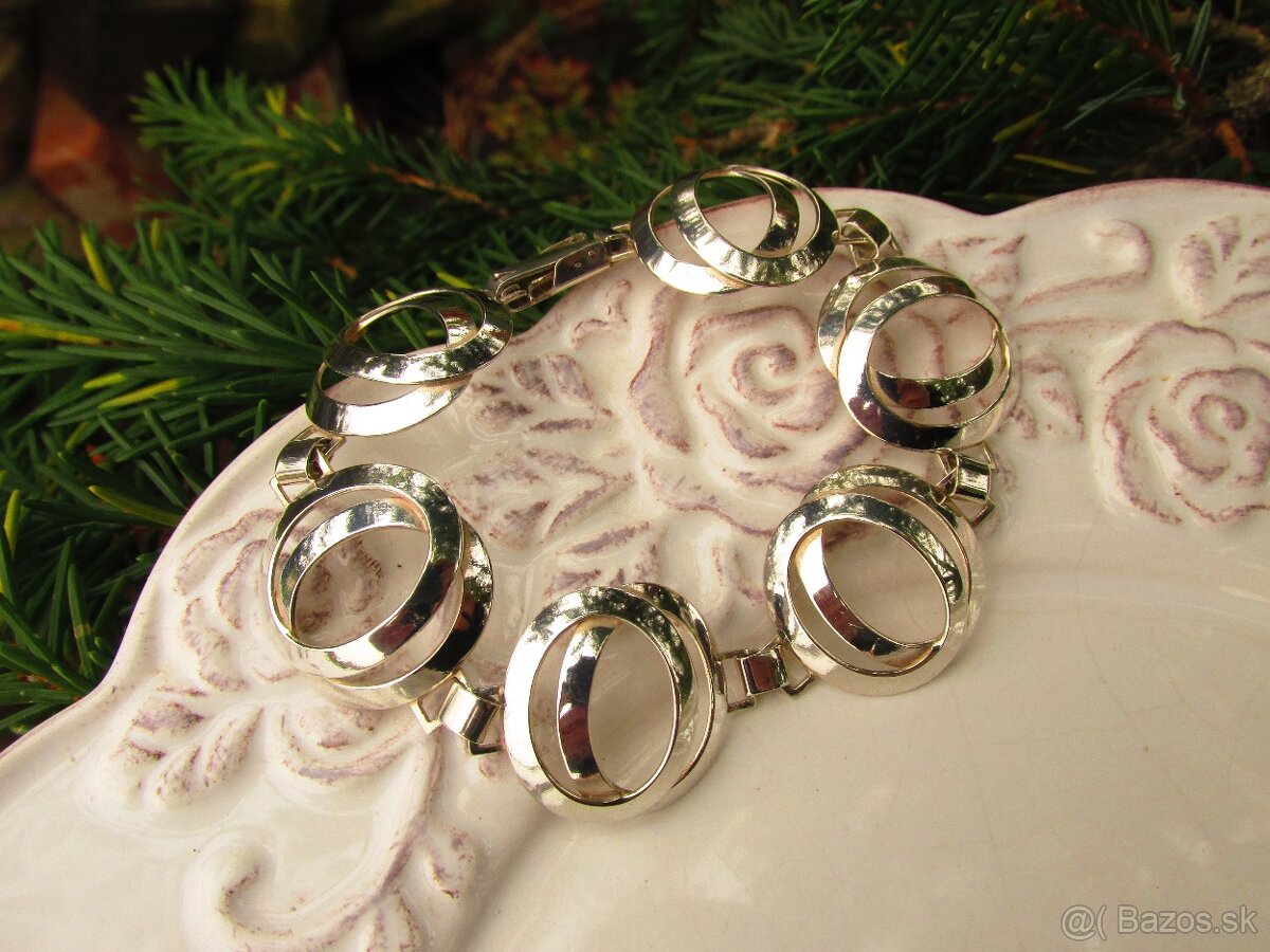 Starý dámsky strieborný náramok, Ag 900 - 3