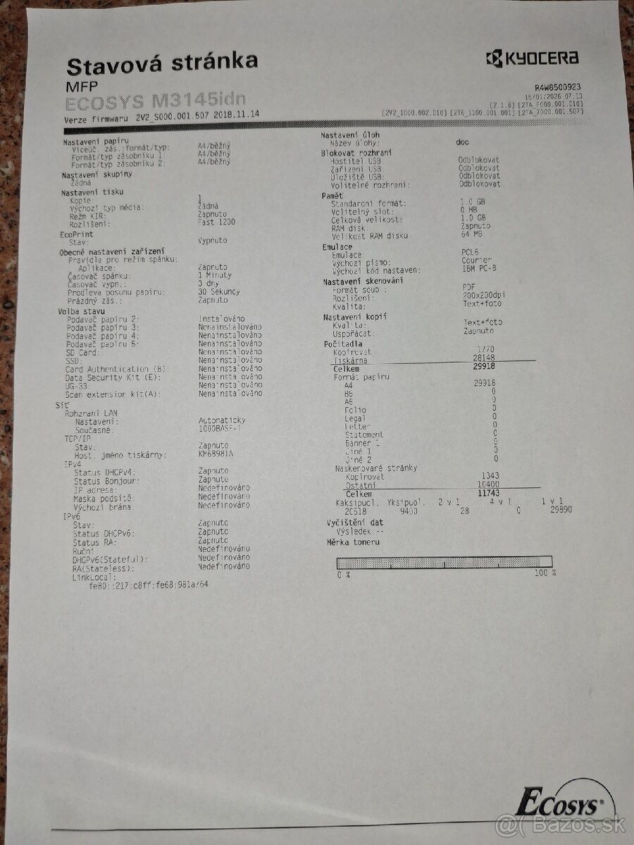 Predám multifunkcnu tlačiaren Kyocera M3145idn - 3