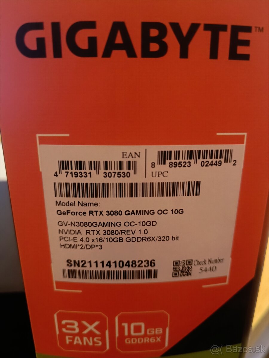 Grafická karta RTX 3080 OC 10gb - 3