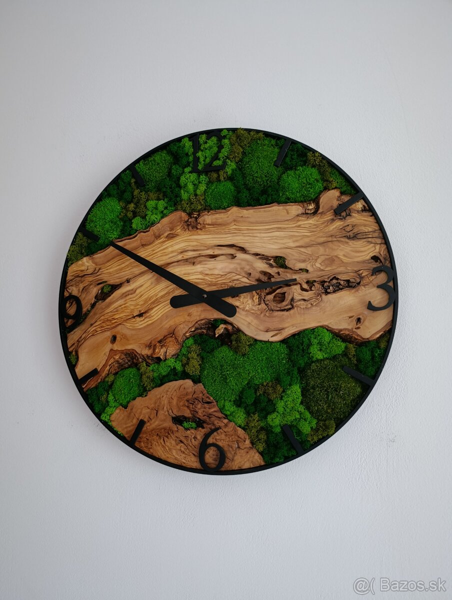 Machové hodiny olivové - 3