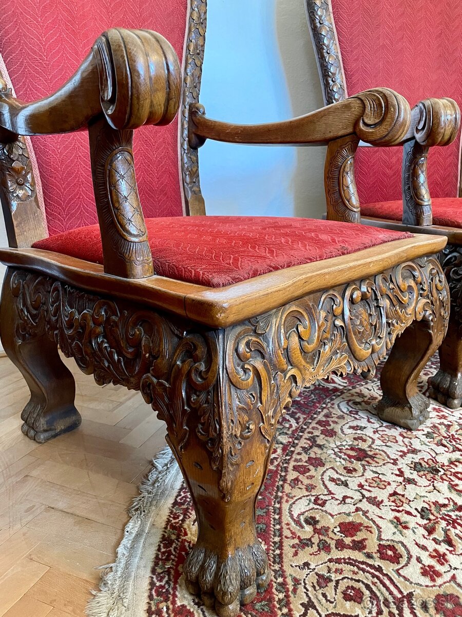 Set troch starožitnýh masívnych kresiel - 3