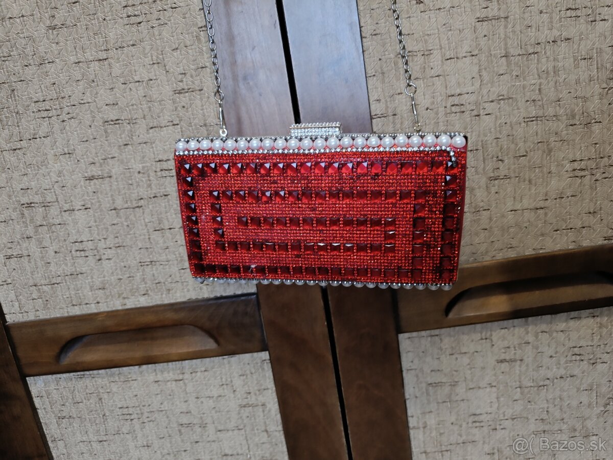 Nová červená spoločenská kabelka - 3